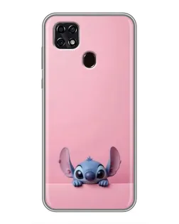Чехол для ZTE Blade 20 Smart с картинкой «Stitch выглядывает»