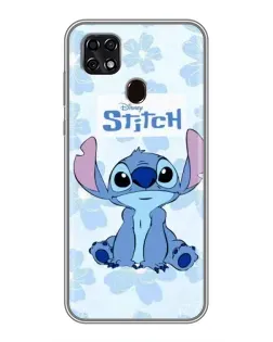 Чехол для ZTE Blade 20 Smart с картинкой «Stitch среди цветов»