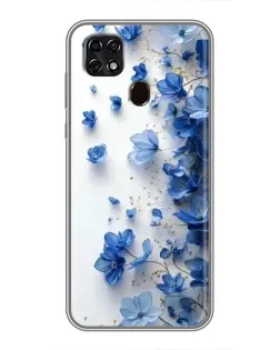 Чехол для ZTE Blade 20 Smart с картинкой «Голубой цветочный каскад» Чехол для ZTE Blade 20 Smart с картинкой «Голубой цветочный каскад»