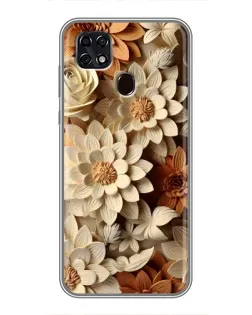 Чехол для ZTE Blade 20 Smart с картинкой «Бежевый флористический декор» Чехол для ZTE Blade 20 Smart с картинкой «Бежевый флористический декор»