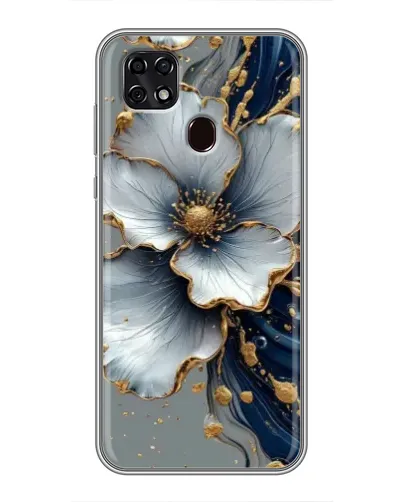 Чехол для ZTE Blade 20 Smart с картинкой «Белый цветок и золотой флюид» Чехол для ZTE Blade 20 Smart с картинкой «Белый цветок и золотой флюид»