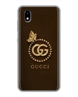 Чехол для ZTE Blade A3 (2020) с картинкой «Gucci — золотая бабочка»