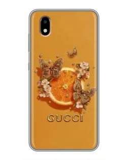 Чехол для ZTE Blade A3 (2020) с картинкой «Gucci — золотые бабочки»