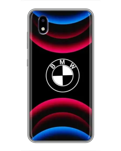 Чехол для ZTE Blade A3 (2020) с картинкой «Логотип BMW и неоновые дуги»