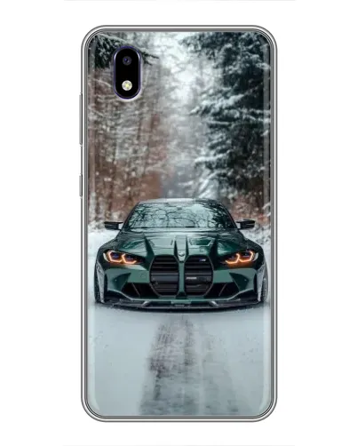 Чехол для ZTE Blade A3 (2020) с картинкой «BMW в зимнем лесу»