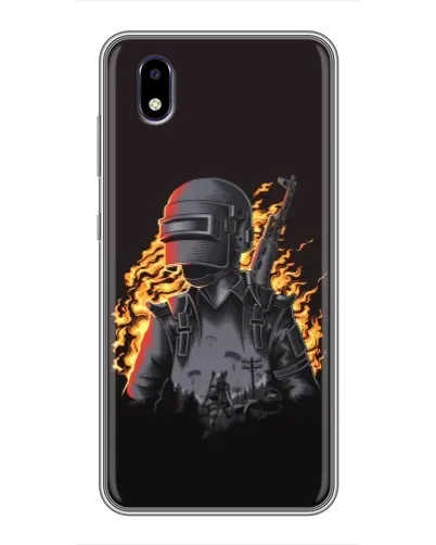 Чехол для ZTE Blade A3 (2020) с картинкой «PUBG — огненный силуэт»