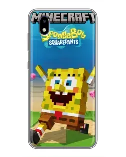 Чехол для ZTE Blade A3 (2020) с картинкой «Губка Боб Minecraft»