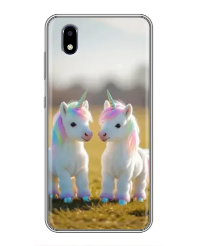 Чехол для ZTE Blade A3 (2020) с картинкой «Пара единорогов»