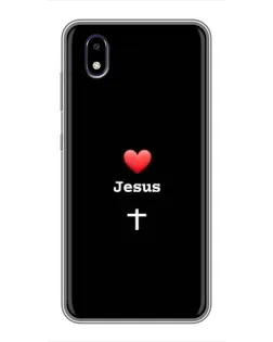 Чехол для ZTE Blade A3 (2020) с картинкой «Сердце - Jesus»