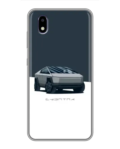 Чехол для ZTE Blade A3 (2020) с картинкой «Серебристый Cybertruck Tesla»
