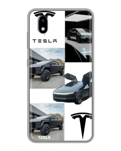 Чехол для ZTE Blade A3 (2020) с картинкой «Коллаж Cybertruck Tesla»