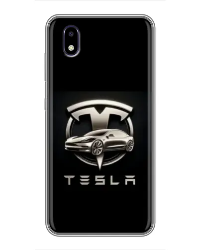 Чехол для ZTE Blade A3 (2020) с картинкой «Tesla — серебристое авто»