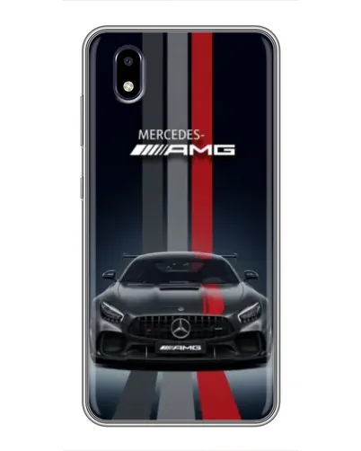 Чехол для ZTE Blade A3 (2020) с картинкой «Mercedes — белый карбон»