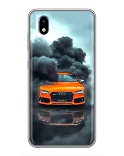 Чехол для ZTE Blade A3 (2020) с картинкой «Audi в облаках дыма»