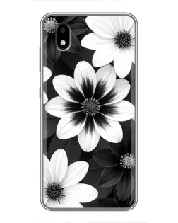 Чехол для ZTE Blade A3 (2020) с картинкой «Монохромные астры»