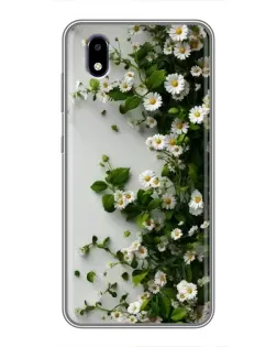 Чехол для ZTE Blade A3 (2020) с картинкой «Ветка мелких белых цветов»