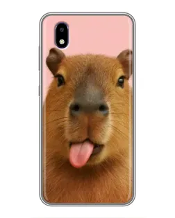 Чехол для ZTE Blade A3 (2020) с картинкой «Капибара с языком»