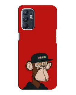 Чехол для ZTE Blade A31 Plus с картинкой «Bored Ape — красный фон»