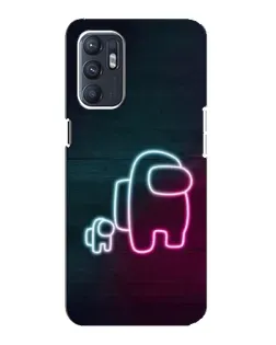 Чехол для ZTE Blade A31 Plus с картинкой «Among Us неон-арт»