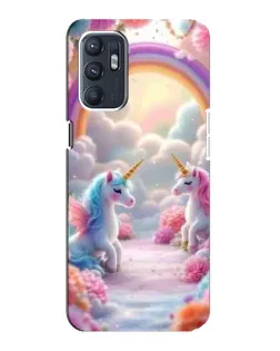 Чехол для ZTE Blade A31 Plus с картинкой «Радуга и единороги»