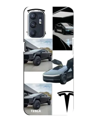 Чехол для ZTE Blade A31 Plus с картинкой «Коллаж Cybertruck Tesla»