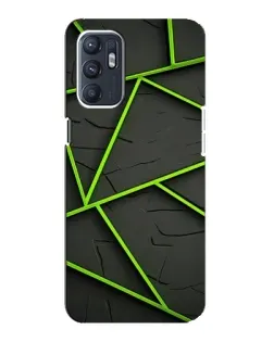 Чехол для ZTE Blade A31 Plus с картинкой «Зеленые геометрические линии»