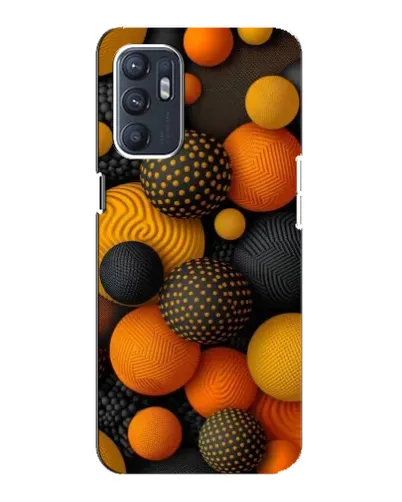 Чехол для ZTE Blade A31 Plus с картинкой «Объемные оранжевые сферы»