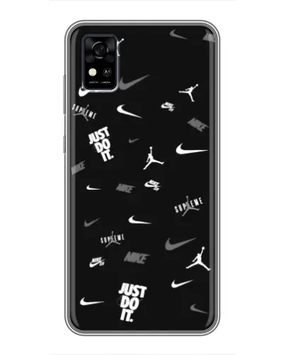 Чехол для ZTE Blade A31 с картинкой «Nike Black Pattern» Чехол для ZTE Blade A31 с картинкой «Nike Black Pattern»