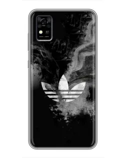 Чехол для ZTE Blade A31 с картинкой «Абстрактный дым Adidas»