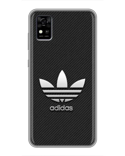 Чехол для ZTE Blade A31 с картинкой «Adidas Карбоновая текстура»