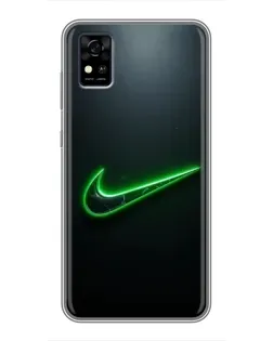 Чохол для ZTE Blade A31 з картинкою «Неоновий контур Nike»