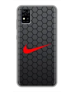 Чохол для ZTE Blade A31 з картинкою «Nike — карбонова сітка»