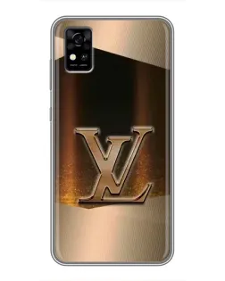 Чехол для ZTE Blade A31 с картинкой «LV — золотое сияние»