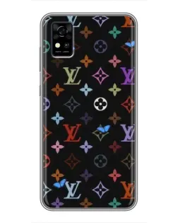 Чехол для ZTE Blade A31 с картинкой «Цветная монограмма LV»