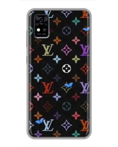 Чехол для ZTE Blade A31 с картинкой «Цветная монограмма LV»