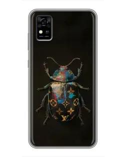 Чехол для ZTE Blade A31 с картинкой «LV — мраморный принт»