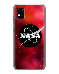 Чехол для ZTE Blade A31 с картинкой «NASA — красная туманность»