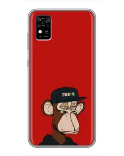 Чохол для ZTE Blade A31 з картинкою «Bored Ape — червоний фон» Чохол для ZTE Blade A31 з картинкою «Bored Ape — червоний фон»