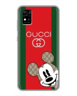 Чехол для ZTE Blade A31 с картинкой «Gucci — полосы и Микки»