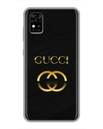 Чехол для ZTE Blade A31 с картинкой «Золотой логотип Gucci»
