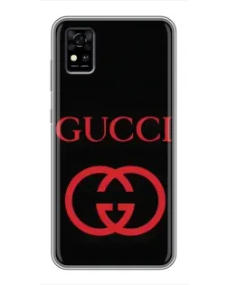 Чехол для ZTE Blade A31 с картинкой «Gucci — красный логотип»