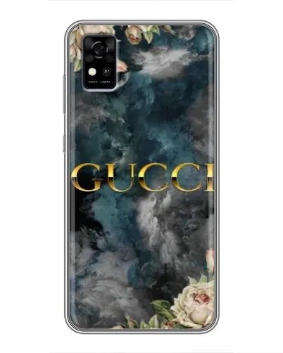 Чехол для ZTE Blade A31 с картинкой «Абстрактные цветы Gucci»