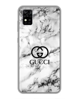 Чехол для ZTE Blade A31 с картинкой «Gucci — мраморный шик»