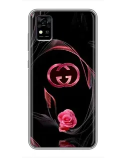 Чехол для ZTE Blade A31 с картинкой «Gucci — неоновая роза»