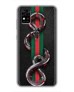 Чехол для ZTE Blade A31 с картинкой «Gucci — змея на полосе»
