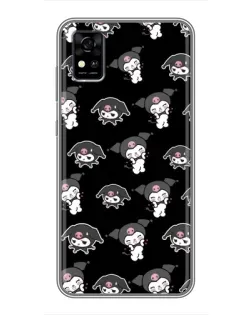 Чехол для ZTE Blade A31 с картинкой «Черный паттерн Kuromi»