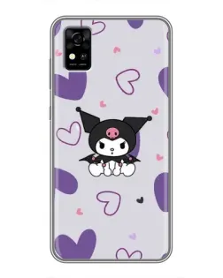 Чехол для ZTE Blade A31 с картинкой «Kuromi и лавандовые сердца»
