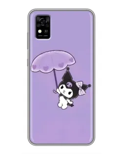 Чехол для ZTE Blade A31 с картинкой «Kuromi с зонтиком»