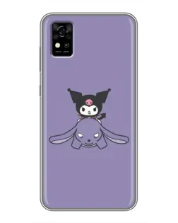 Чехол для ZTE Blade A31 с картинкой «Kuromi на лиловом фоне»