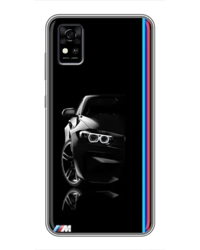 Чехол для ZTE Blade A31 с картинкой «Силуэт BMW в темноте»